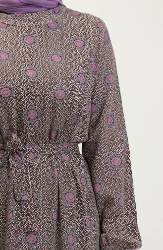 Jurk Met Geplooide Zoom 0369-01 Pruim 0369-01