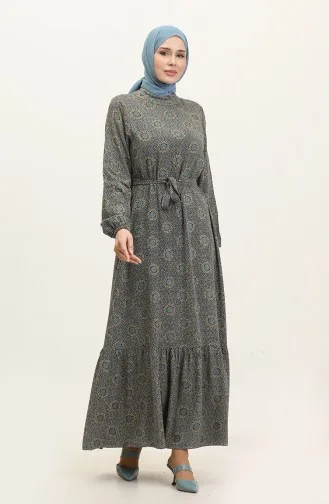 Shirred Hem Dress 0369-02 Navy Blue 0369-02