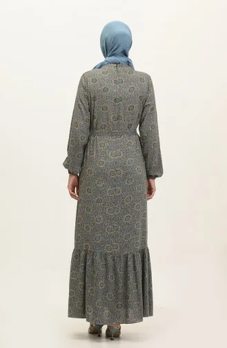 Shirred Hem Dress 0369-02 Navy Blue 0369-02