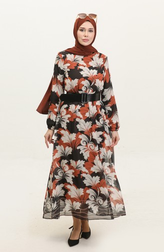 Grote Maten Chiffonjurk Zwart 7819 905