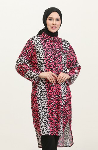 Leopard Patterned Tunic Fuchsia T1674 882