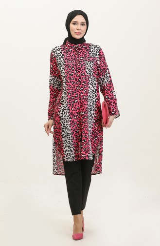 Leopard Patterned Tunic Fuchsia T1674 882