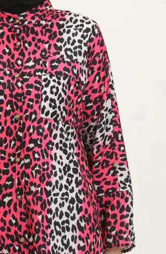 Leopar Desenli Tunik Fuşya T1674