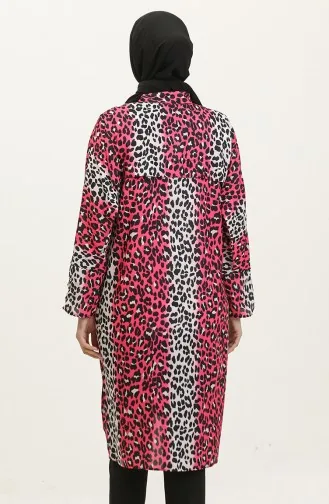 Leopar Desenli Tunik Fuşya T1674