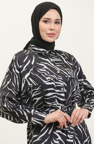 Tunique Grande Taille à Motifs Noire T1667 957