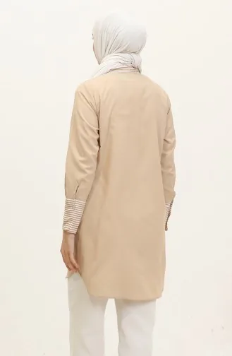 Tunique Garnie à Rayures 4823-03 Vison 4823-03