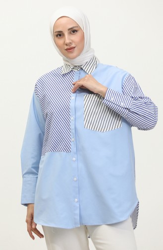 Chemise A Rayure Garnie 4811B-01 Bleu 4811B-01