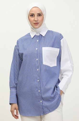 Garnished Striped Shirt 4814-01 Saks 4814-01