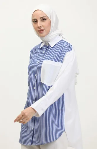 Garnished Striped Shirt 4814-01 Saks 4814-01