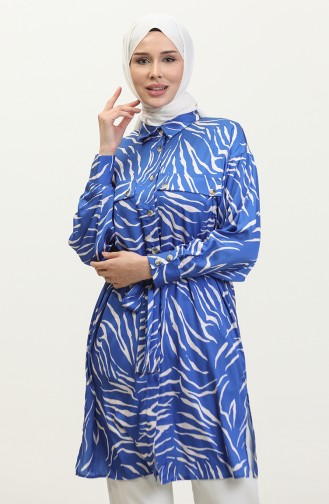 Grote Maten Tuniek Met Patroon Blauw T1667 953