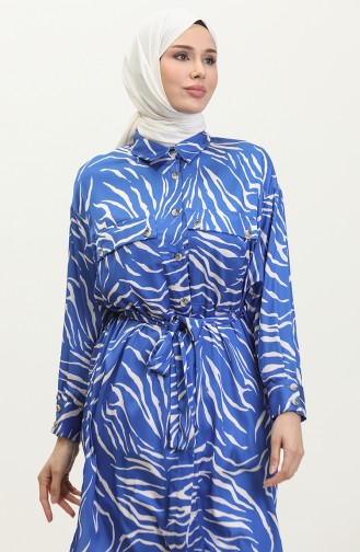 Grote Maten Tuniek Met Patroon Blauw T1667 953