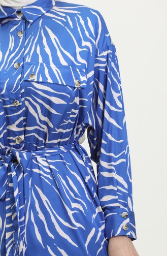Grote Maten Tuniek Met Patroon Blauw T1667 953