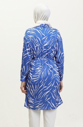 Grote Maten Tuniek Met Patroon Blauw T1667 953