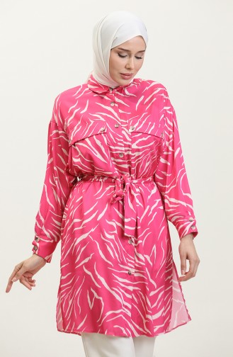 Patterned Plus Size Tunic Pink T1667 955