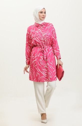 Patterned Plus Size Tunic Pink T1667 955