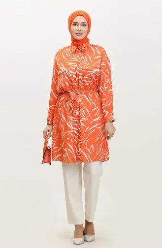 Patterned Plus Size Tunic Orange T1667 956