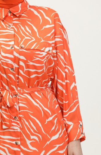 Patterned Plus Size Tunic Orange T1667 956