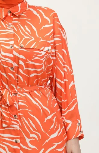 Patterned Plus Size Tunic Orange T1667 956