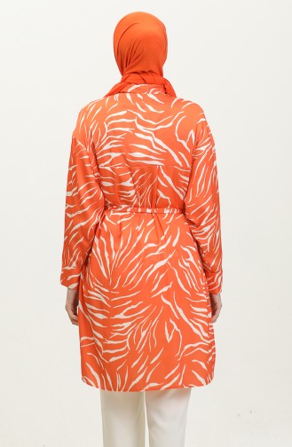 Patterned Plus Size Tunic Orange T1667 956