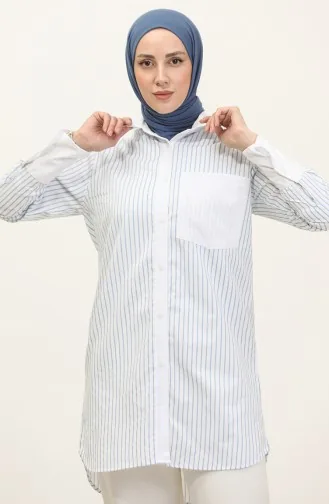 تونيك لونين بخطوط 4821-05 أزرق أبيض 4821-05