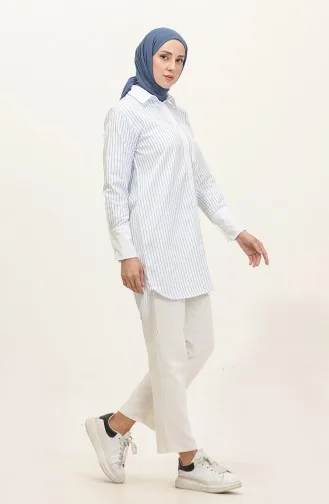 تونيك لونين بخطوط 4821-05 أزرق أبيض 4821-05