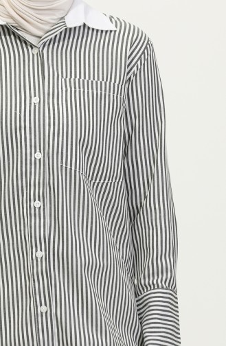 Striped Garnished Tunic 4822-01 Black 4822-01