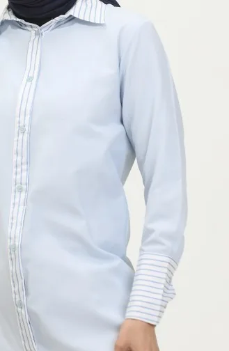 Striped Garnished Tunic 4823-02 Blue 4823-02