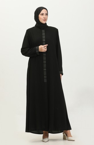 Hande Abaya Pour Femme Taille Plus 3012-01 Noir 3012-01