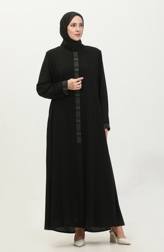 Hande Plus Size Dames Abaya 3012-01 Zwart 3012-01