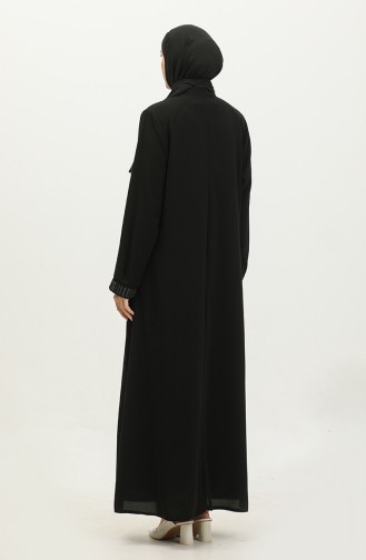 Hande Abaya Pour Femme Taille Plus 3012-01 Noir 3012-01