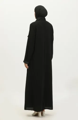 عباية نسائية مقاس كبير 3012-01 أسود 3012-01