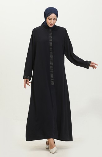 Abaya Femme Grande Taille Hande 3012-02 Bleu Marine 3012-02