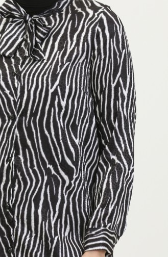 Patterned Blouse Black T1679 998