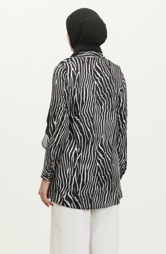 Patterned Blouse Black T1679 998