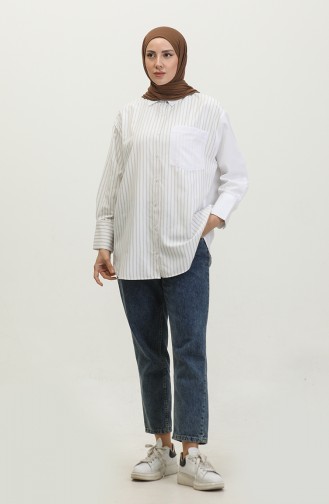Chemise A Rayure Garnie 4815-03 Vison 4815-03
