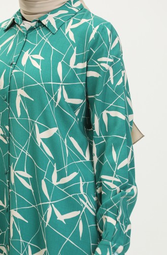 Tunique Chemise à Motifs Grande Taille 2022B-04 Vert 2022B-04