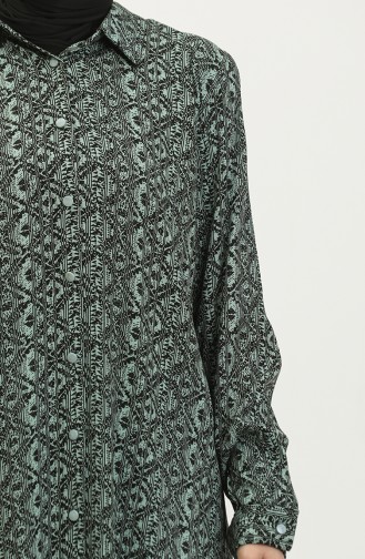 Tunique Chemise à Motifs Grande Taille 2022C-01 Vert 2022C-01