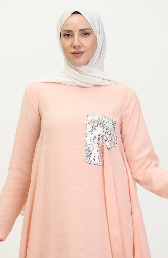 Pul Detaylı Tunik Pudra T1693