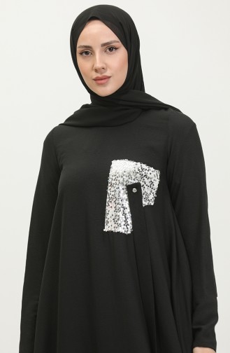 Tunique Détaillée à Sequins Noire T1693 981