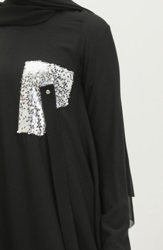 Tunique Détaillée à Sequins Noire T1693 981