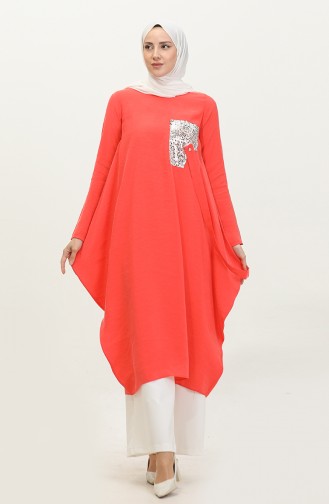 Sequin Detailed Tunic Pomegranate T1693 982