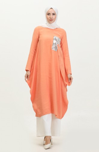 Pul Detaylı Tunik Turuncu T1693