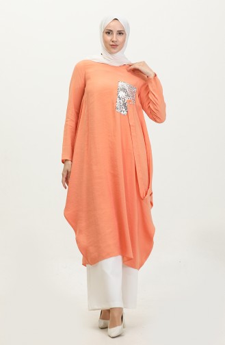 Pul Detaylı Tunik Turuncu T1693
