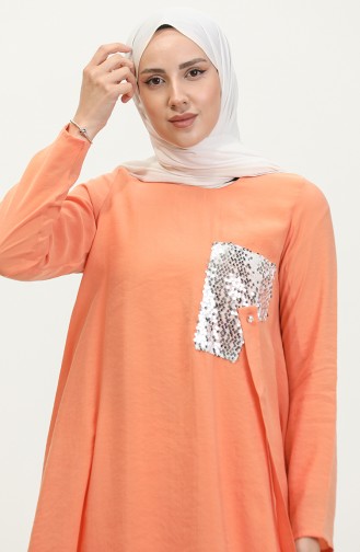 Pul Detaylı Tunik Turuncu T1693
