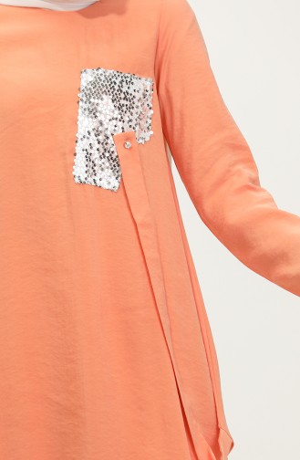 Pul Detaylı Tunik Turuncu T1693