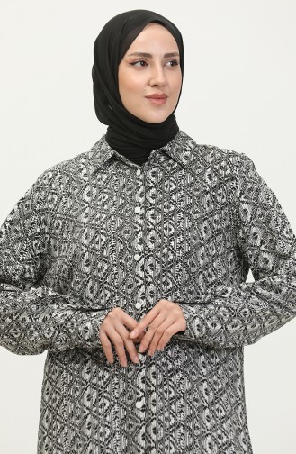 Tunique Chemise à Motifs Grande Taille 2022C-03 Blanc 2022C-03