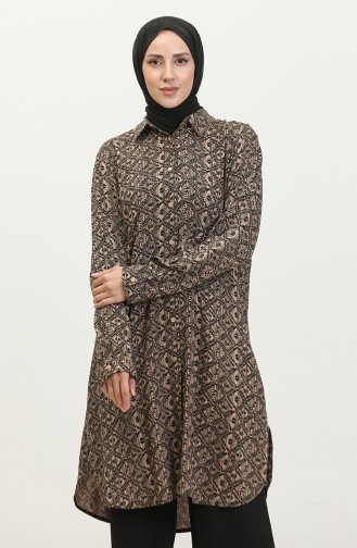Tunique Chemise à Motifs Grande Taille 2022C-04 Vison 2022C-04
