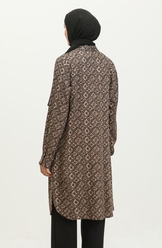 Tunique Chemise à Motifs Grande Taille 2022C-04 Vison 2022C-04