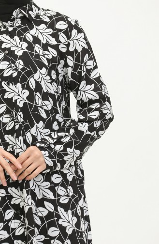 Tunique Chemise à Motifs Grande Taille 2022D-04 Noir 2022D-04