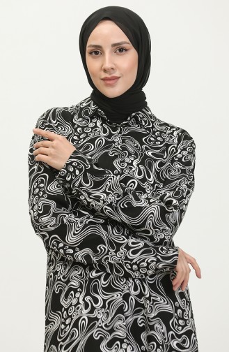 Tunique Chemise à Motifs Grande Taille 2022F-04 Noir 2022F-04